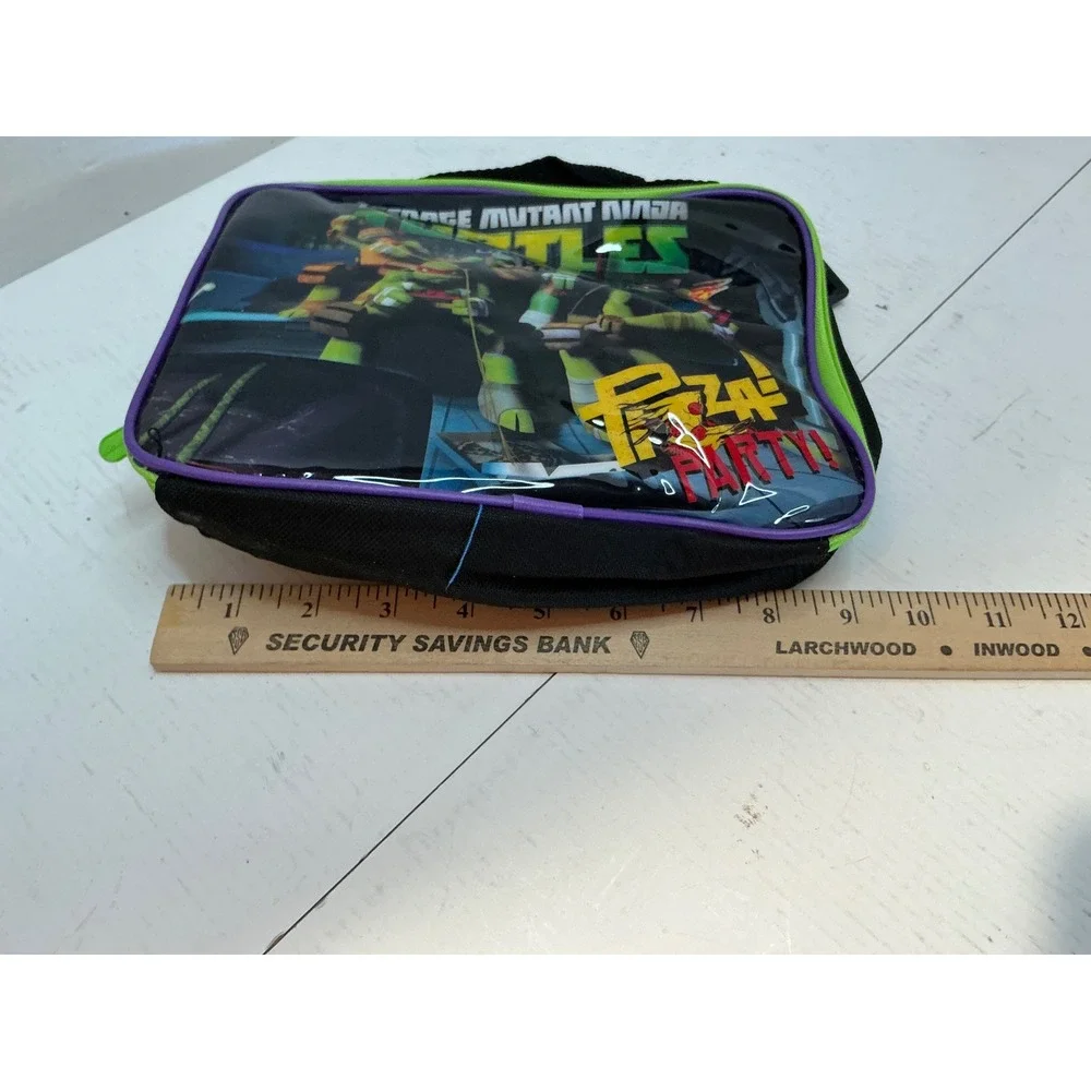 Nickelodeon TMNT Lunch Bag Pizza Party Graphic Insulated Black Green Kids OS